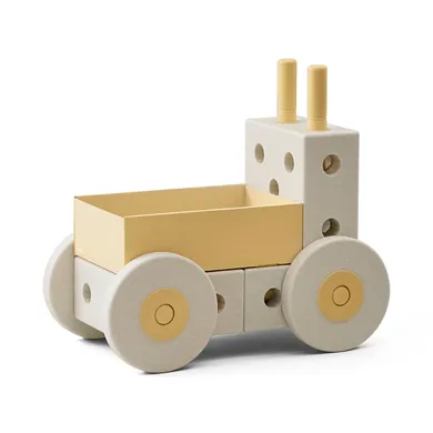 Schaumstoff Bausteine, MODU, Beige – Besonderheit: Lauflernhilfe, Schubkarre und Tritthocker in einem