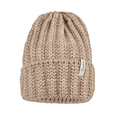 Strickmützen, Sterntaler, Beige – Besonderheit: mit Rippstruktur und Umschlag