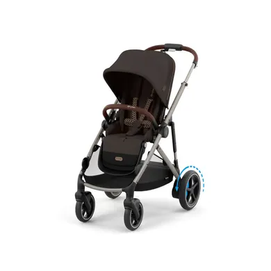 cybex, Braun – Besonderheit: mit E-Antrieb und Multi-Terrain-Support - leicht gesteuert über den intuitiven Hebel am Schiebegriff