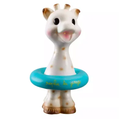 Wasserspielzeug, SOPHIE GIRAFE, Blau – Besonderheit: schwimmt im Wasser und spritzt Fontänen