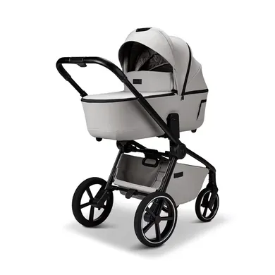 Kombi-Kinderwagen, MOON, Grau – Besonderheit: adapterlose Höhenverstellung an Wanne und Sportsitz