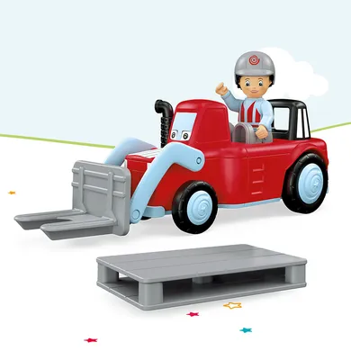 Spielzeugautos, siku, Rot – Besonderheit: mit Palette & beweglicher Spielfigur