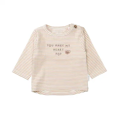 Langarmshirts, STACCATO, Beige – Besonderheit: aus 95% Bio-Baumwolle