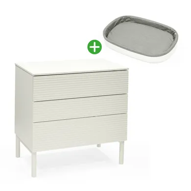 STOKKE, Weiß – Besonderheit: Set bestehend aus Sleepi Kommode Teil 1 & 2 und Sleepi Wickelaufsatz