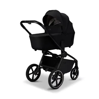 Kombi-Kinderwagen, MOON, Schwarz – Besonderheit: adapterlose Höhenverstellung an Wanne und Sportsitz