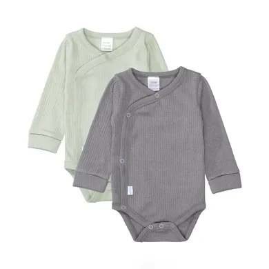 Wickelbodys, LITTLE ONE, Grau – Besonderheit: bestehend aus zwei Wickelbodys