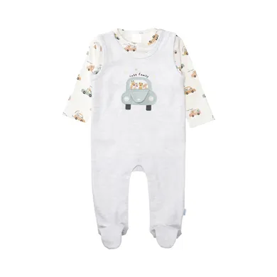 Strampler, LITTLE ONE, Grau – Besonderheit: Set bestehend aus Strampler und Langarmshirt