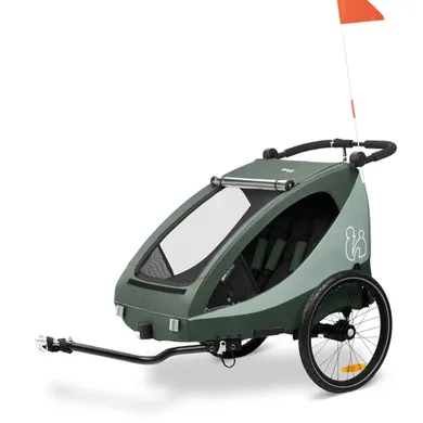 Fahrradanhänger, hauck, Grün – Besonderheit: 2in1 Fahrradanhänger/Buggy für ein bis zwei Kinder