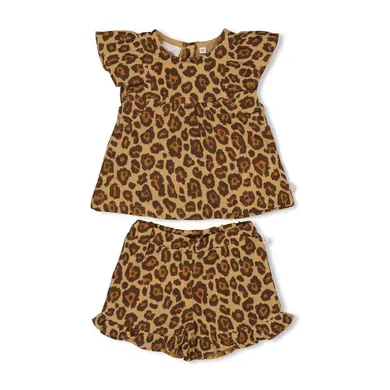 Kurzarmshirts, FEETJE, Braun – Besonderheit: Set aus Top und kurzer Shorts
