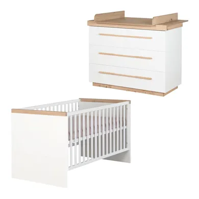 Babyzimmer Sets, roba, Weiß – Besonderheit: Set bestehend aus Kombi-Kinderbett und Wickelkommode
