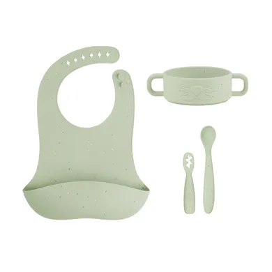 Besteck & Geschirr, babymoov, Grün – Besonderheit: 4 Accessoires für den Start in die Beikost