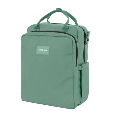 Wickelrucksäcke, ELSA & EMIL, Grün – Besonderheit: inkl. Karabinerhaken, Wickelunterlage, Flaschen-Isoliertasche und Extra-Tasche