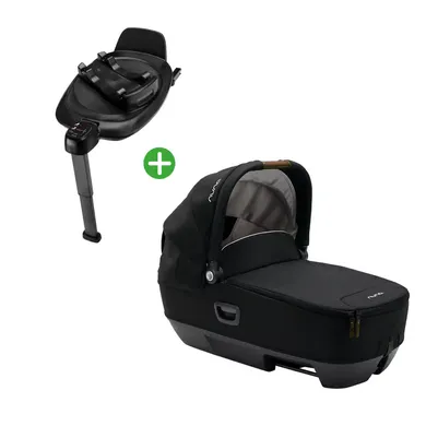 Babyschalen 0-13 kg, Gruppe 0+, nuna, Schwarz – Besonderheit: Set besteht aus Babywanne und Basisstation