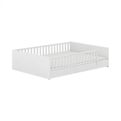 Bodenbetten, PAIDI, Weiß – Besonderheit: bodennahes Montessori-Bett mit ringsum Schutz