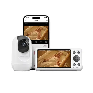 Video Babyphone, momcozy, Weiß – Besonderheit: Kristallklares 1080P Full HD-Display