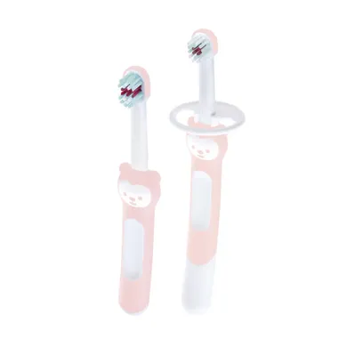 Zahnbürsten, MAM, Pink – Besonderheit: Set bestehend aus 1x MAM Training Brush, 1x Baby's Brush & 1x Sicherheitsschild