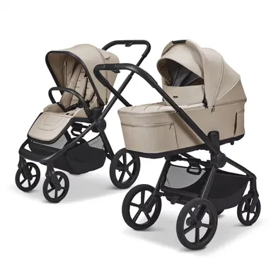 Kombi-Kinderwagen, MOON, Beige – Besonderheit: faltbar mit Babywanne auf dem Gestell