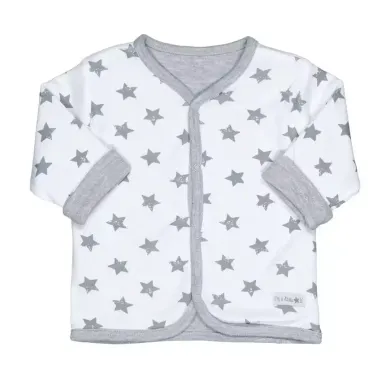 Sweat-, Fleece- & Strickjacken, STACCATO, Grau – Besonderheit: Wendefunktion - eine Seite mit Allover-Sternen, andere uni grau