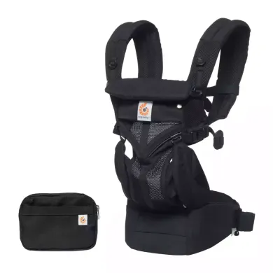 Babytragen, ERGObaby, Schwarz – Besonderheit: 4 ergonomische Tragepositionen (nach innen, nach außen, auf dem Rücken, auf der Hüfte)