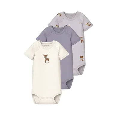 Kurzarmbodys, name it, Lila – Besonderheit: aus 100% Baumwolle