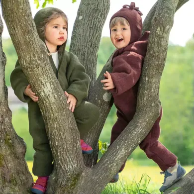 Fleece Overalls, ENGEL, Grün – Besonderheit: aus 100% Merinoschurwolle