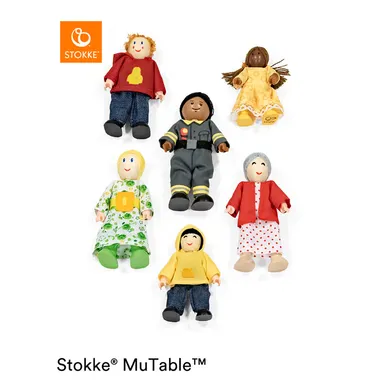 Holzfiguren, STOKKE, Mehrfarbig – Besonderheit: füllt Spielhäuser mit Leben