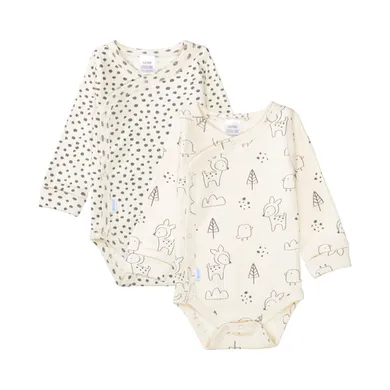 Wickelbodys, LITTLE ONE, Beige – Besonderheit: bestehend aus zwei Langarmbodys