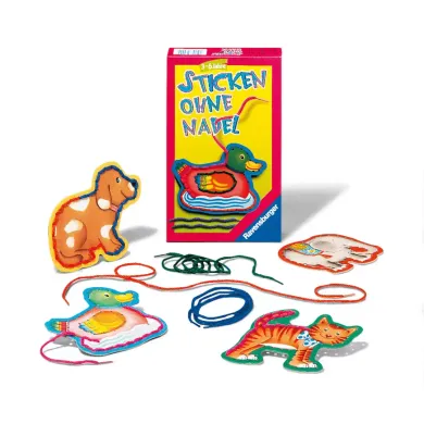 Kinderspiele, Ravensburger, Mehrfarbig – Besonderheit: mit Wolle bunte Bilder basteln