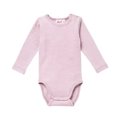 Langarmbodys, People Wear Organic, Lila – Besonderheit: weicher Mix aus Bio-Baumwolle, Wolle und Seide