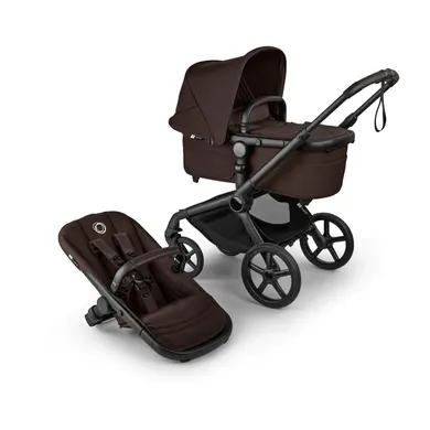 Kombi-Kinderwagen, bugaboo, Braun – Besonderheit: Upgrade: mit PureBreeze™-Matratze, neue Liegewanne mit integrierter Tasche und Materialien aus recycelten Stoffen