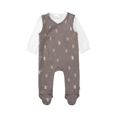 Strampler, LITTLE ONE, Braun – Besonderheit: Set bestehend aus Strampler und Langarmshirt
