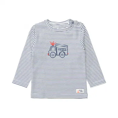 Langarmshirts, STACCATO, Blau – Besonderheit: aus 95% Baumwolle
