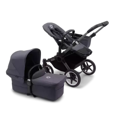 Kombi-Kinderwagen, bugaboo, Blau – Besonderheit: inkl. Liegewanne & Sitzeinheit