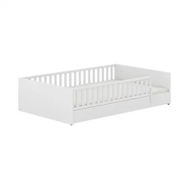 Bodenbetten, PAIDI, Weiß – Besonderheit: bodennahes Montessori-Bett mit ringsum Schutz