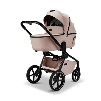 Kombi-Kinderwagen, MOON, Beige – Besonderheit: adapterlose Höhenverstellung an Wanne und Sportsitz