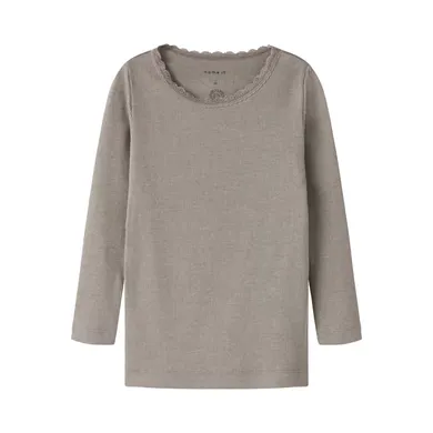 Langarmshirts, name it, Beige – Besonderheit: aus 57% Baumwolle (davon mindestens 50% Bio-Baumwolle)