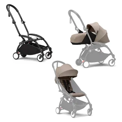 Kombi-Kinderwagen, STOKKE, Braun – Besonderheit: Set bestehend aus YOYO³ Gestell, YOYO³ 0+ Neugeborenen-Set und YOYO³ 6+ Farbpaket