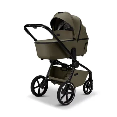 Kombi-Kinderwagen, MOON, Grün – Besonderheit: adapterlose Höhenverstellung an Wanne und Sportsitz