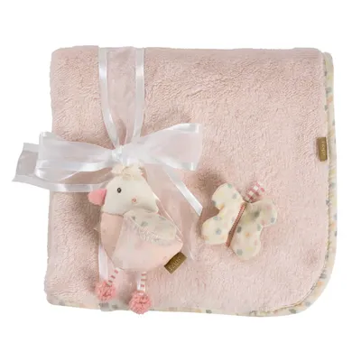 Kuscheldecken, fehn, Pink – Besonderheit: aus Plüsch, Velours und Musselin