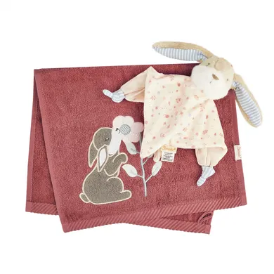 Geschenksets, Sterntaler, Pink – Besonderheit: besteht aus einem weichen saugfähigen Kinderhandtuch und einem süßen Schmusetuch