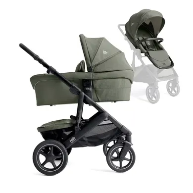 Kombi-Kinderwagen, Joie signature, Grün – Besonderheit: gefederter Flex™-Komfort-Sportsitz mit zusätzlich gepolsterter Rückenlehne