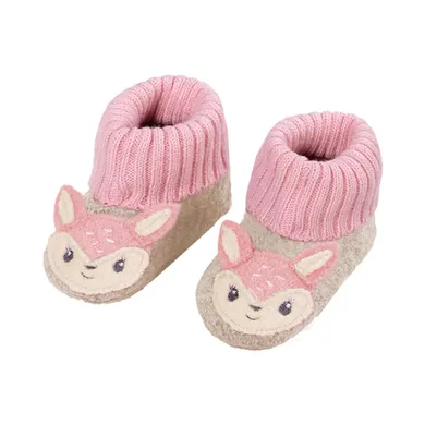 Krabbelschuhe, MaxiMo, Beige – Besonderheit: weiches Bündchen
