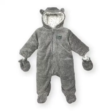 Overalls, LITTLE ONE, Grau – Besonderheit: mit Kapuze und Fäustlingen