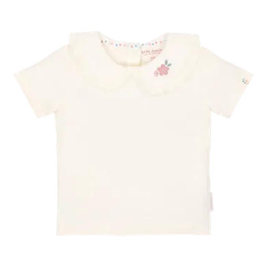 Kurzarmshirts, LITTLE DUTCH, Weiß – Besonderheit: aus Baumwolle und Elasthan