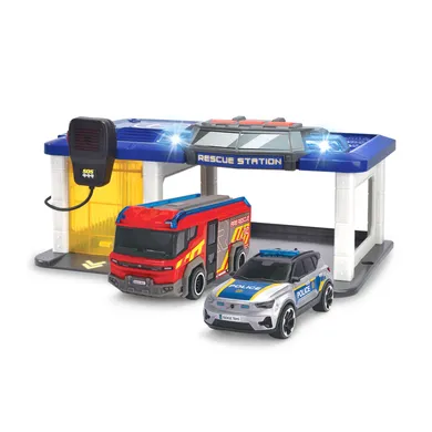 Spielzeugautos, Simba, Mehrfarbig – Besonderheit: inklusive Autostation, Polizei- und Feuerwehrauto