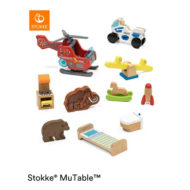 Holzfiguren, STOKKE, Mehrfarbig – Besonderheit: füllt Spielhäuser mit Leben