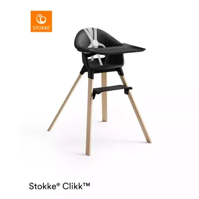 Treppenhochstühle, STOKKE, Schwarz – Besonderheit: mit Tray und Sicherheitsgurt