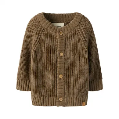 Sweat-, Fleece- & Strickjacken, Lil' Atelier, Braun – Besonderheit: durchgehende Knopfleiste