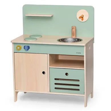 Kinderküche, trixie, Grün – Besonderheit: Kinderspielküche aus Holz – für Mädchen und Jungen ab 3 Jahre
