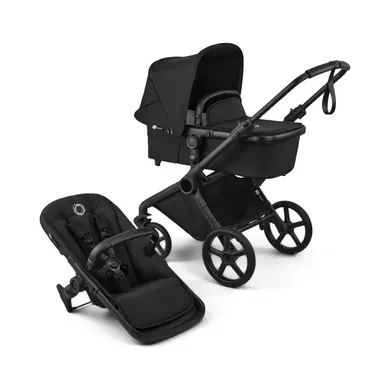 Kombi-Kinderwagen, bugaboo, Schwarz – Besonderheit: ergonomischer, wendbarer und verstellbarer gepolsterter Sitz